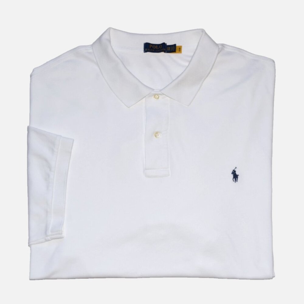POLO RALPH LAUREN White Short Sleeve Cotton Polo Shirt Size 3XB